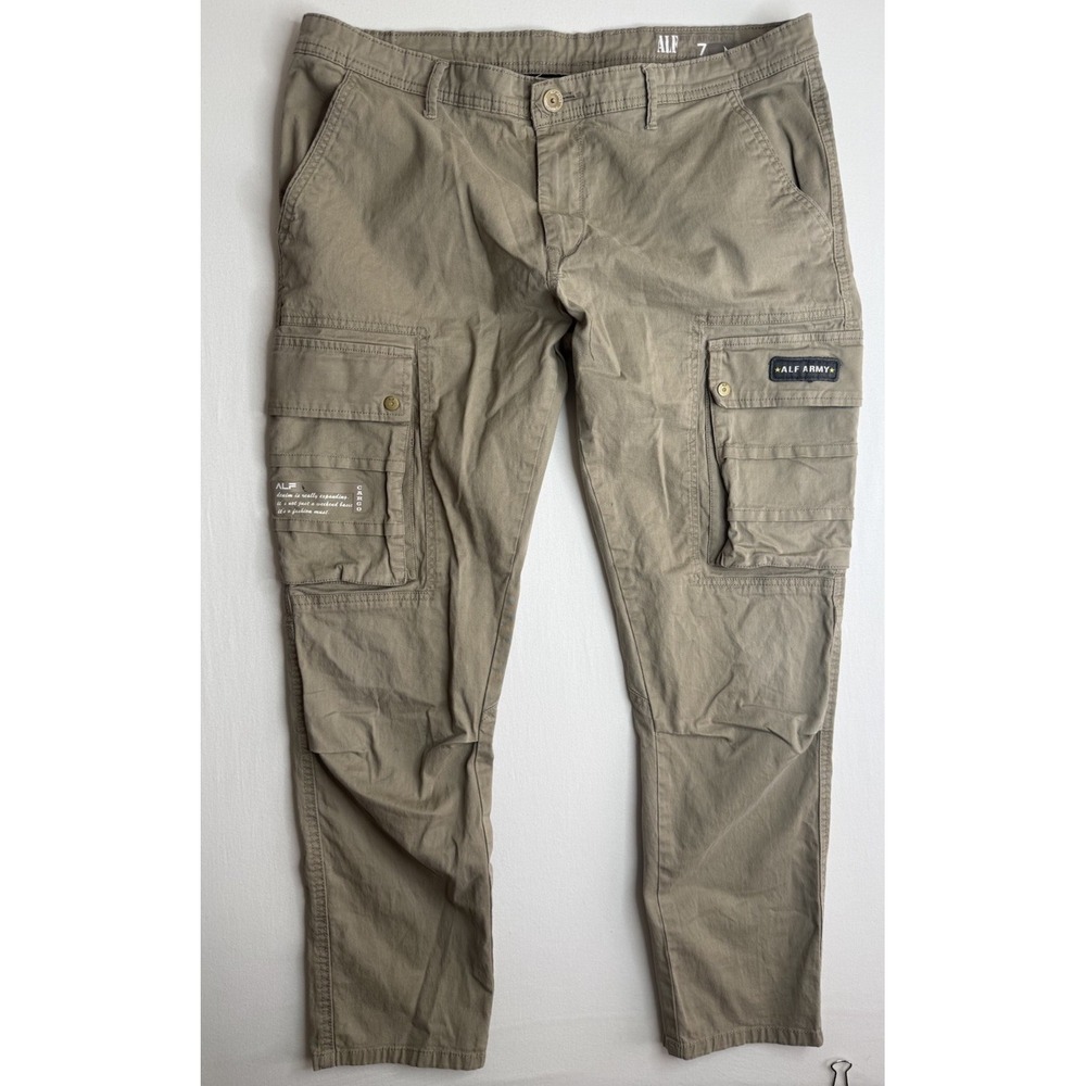 Alf Cargo Pants Utility Workwear Army Alf Denim Jeans Co Men's Size 38x30